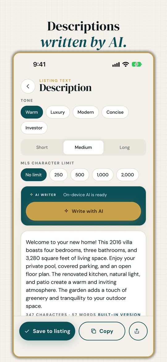 STAR Listing Studio screen 4