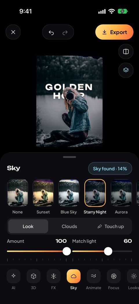 STAR AI Photo & Video Maker: sky screen