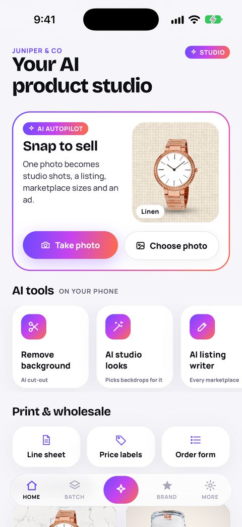 STAR Seller Studio: catalog screen